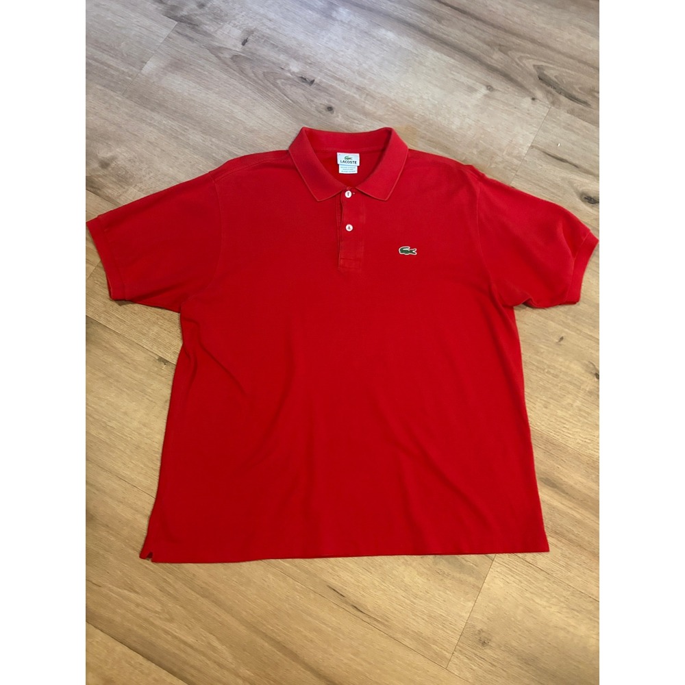 Vintage Lacoste Polo Shirt Size 6 XL Red Sea Island Pique Classic Preppy Logo